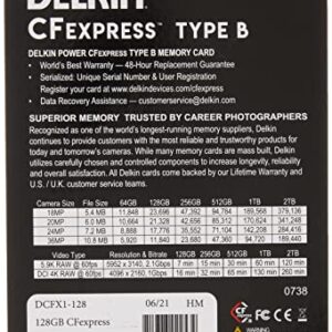 Delkin Devices 128GB POWER CFexpress Type B Memory Card (DCFX1-128)