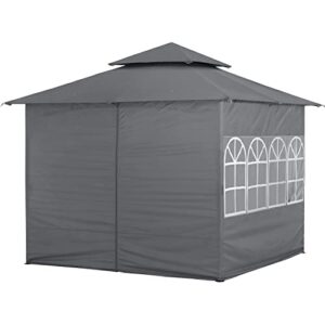 COOSHADE 8x8 Patio Gazebo with Window Curtains Canopy Tent for Outdoor Garden Backyard Dark Grey