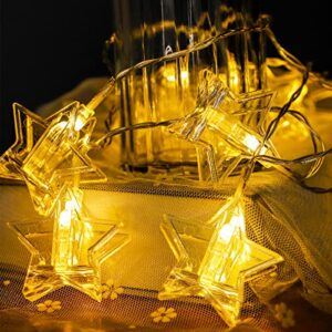 acpop photo clip star string lights, led lights with clips for hanging pictures,wedding party, christmas tree, new year, garden decoration, warm white
