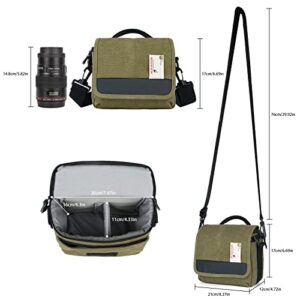 Besnfoto Camera Bag Small Mirrorless Camera Shoulder Bag Purse Waterproof Canvas Cute Compact Camera Messenger Bag Case for Women and Men