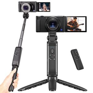 mt-40 remote shooting grip extendable vlogging grip handle tripod camera selfie video recording accessorries for sony zv-1, a7c, a7r iv, rx100 vii, rx100m7, a7 iii, a7r iii, a7r iv, a9