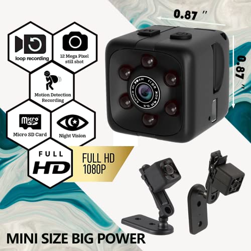 Hidden Spy Camera Mini Wireless Small 1080P Security Camera Camaras Espias Ocultas Motion Activated Detection Night Vision Small Indoor Outdoor Nanny Cam for Cars Home Apartment Gift Exclude SD Card