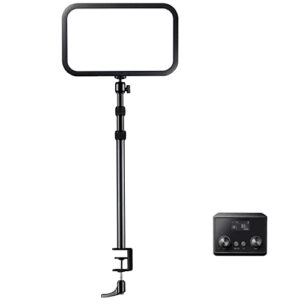 godox es45 key light, led video light with extendable desk stand, 0-100% brightness & 2800-6500k color temperature adjustment, app/remote control, soft light panel for streaming, zoom calls, youtube