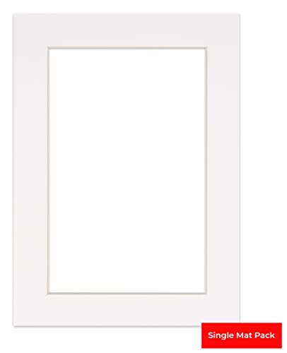 11x14 Mat for 12x16 Frame - Precut Mat Board Acid-Free White 11x14 Photo Matte Made to Fit a 12x16 Picture Frame, Premium Matboard for Family Photos, Show Kits, Art, Picture Framing, Pack of 1 Mat