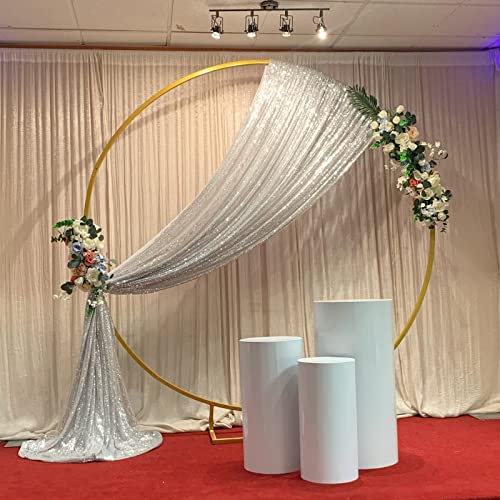 2 Pieces 2FTx8FT Silver Sequin Curtain Wedding Party Backdrop Photography Background Christmas Sequin Panels