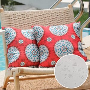 dfxsz set of 2 outdoor pillow covers waterproof throw pillow covers watermelon sundial decorative patio pillows for patio tent garden beach weather resistant,18×18 inches