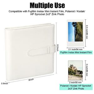 256 Pockets Photo Album for Fujifilm Instax Mini 11 12 9 7+ 40 Evo Liplay 90 8 Instant Camera/Mini Link SP-1 Printer, Photo Album for Polaroid Zink 2x3" Photo/Mint Zip Instant Camera Printer, White