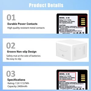 2- Pack 2440mAh Rechargeable Battery for Arlo Pro Arlo Pro 2 Camera, with Dual LCD USB Battery Charger Station and Micro-USB Cable