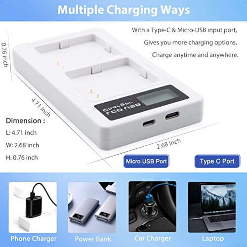 2- Pack 2440mAh Rechargeable Battery for Arlo Pro Arlo Pro 2 Camera, with Dual LCD USB Battery Charger Station and Micro-USB Cable