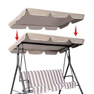swing canopy replacement, waterproof swing top cover canopy 300d replacement garden patio porch yard outdoor, top cover only. 77”x43” (khaki), white,green