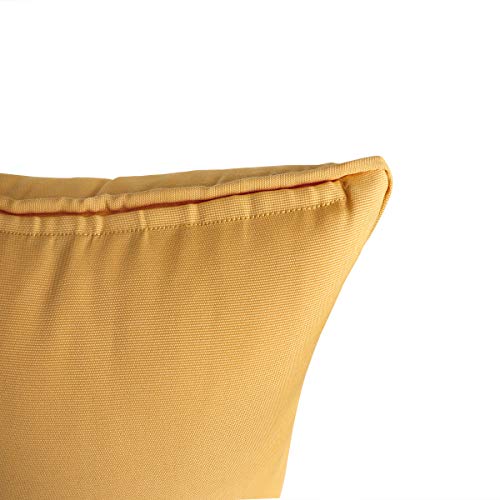 Vanteriam 2 Pack Decorative Outdoor Solid Waterproof Throw Pillow Cover with Piping, Accent Pillow case for Outdoor Patio Furniture Set, Square 18''x18'' Goldenrod