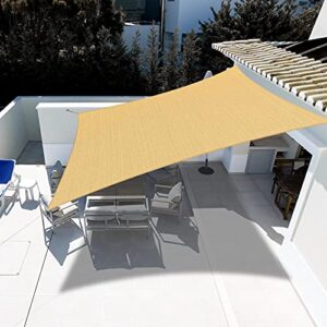 shade spring rectangle 10′ x13′ sand sun shade sail 185gsm uv blocking canopy awning for outdoor patio garden backyard