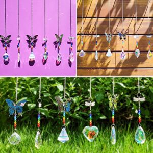 GLORIEROO Crystal Sun Catcher with Butterfly Dragonfly Hanging Ornament, for Window Room Decor Chandeliers Home Garden Christmas Tree Party Wedding Gifts (Pack of 6 Sun Catcher)