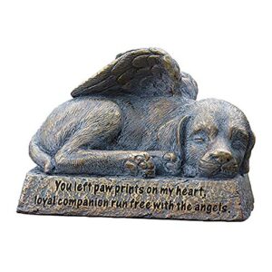 roman garden – dog with wings garden statue, 6h, garden collection, resin and stone, decorative, memorial gift, garden gift, home outdoor decor, durable, long lasting