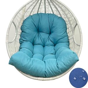 boomshy waterproof swing egg chair cushion 47 x 35in indoor/outdoor hammock chair cushion washable hanging basket seat cushion (only cushion) (peacock blue)
