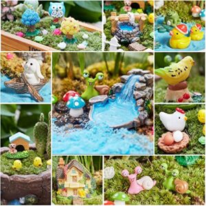 GTPHOM Miniature Fairy Garden Accessories, Fairy Garden Kit with Villa House, Garden Animal Figurines, Micro Landscape Ornaments Kit, Terrarium Kit, DIY Fairy Kit, Fairy Garden Gift (73 Pieces)