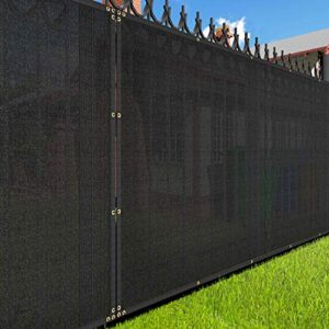 e&k sunrise 4′ x 12′ s black fence privacy screen, commercial outdoor backyard shade windscreen mesh fabric shade net cover for wall garden yard backyard