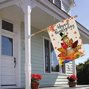 Happy Thanksgiving Garden Flags 12.5 x 18 Inch, Be Thankful Thanksgiving Flag Double Sided Decorative Turkey Fall Garden Flag for Thanksgiving Day Harvest Fall Autumn Yard Outdoor Decor