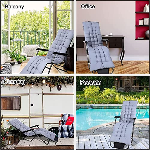 Jaysydd Lounge Chaise Cushion Sun Lounger Mattress with Non-Slip Back Elastic Sleeve for Garden Outdoor/Indoor/Sofa/Tatami/Car Seat/Bench Fuchsia