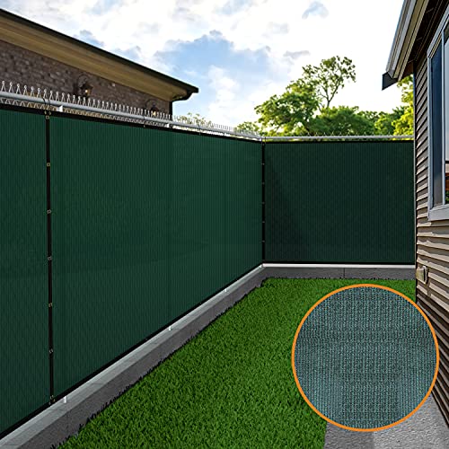 Amagabeli 6’x50' Shade Cloth Taped Fence 90% Blockage Privacy Fabric Screen Heavy Duty 6ft for Railing Cover Fence Fabric Screen Windscreen Outdoor 6ft Patio Sun Mesh UV Resistant Backyard Green