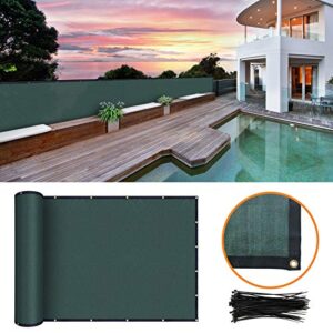 Amagabeli 6’x50' Shade Cloth Taped Fence 90% Blockage Privacy Fabric Screen Heavy Duty 6ft for Railing Cover Fence Fabric Screen Windscreen Outdoor 6ft Patio Sun Mesh UV Resistant Backyard Green