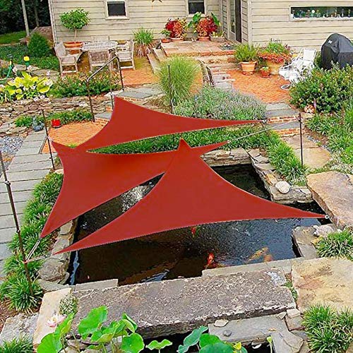 EAGLE PEAK Sun Shade Sail Triangle Canopy 16' x 16' x 16' UV Block Awning for Outdoor Patio Lawn Garden Backyard Deck (Terra)