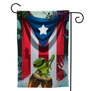 home decorative garden flag, farmhouse outdoor small flag puerto rico frog flag