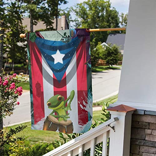 Home Decorative Garden Flag, Farmhouse Outdoor Small Flag Puerto Rico Frog Flag