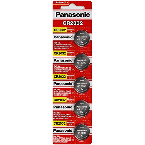 Panasonic CR2032 Lithium 3 Volt Battery (5 pieces)