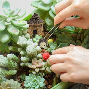 Fashionclubs Miniature Garden Ornaments, 24pcs Miniature Ornaments Kit Set Fairy Garden Figurines Accessories for DIY Dollhouse Plant Pot Decoration,with 1pcs Tweezer