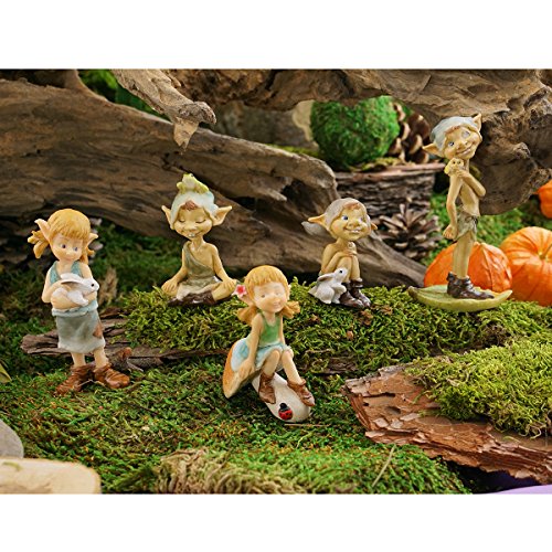 Top Collection Miniature Fairy Garden and Terrarium Pixie Meditating with Frog Figurine