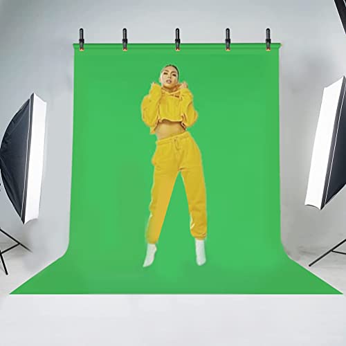 Green Screen Backdrop with Stand kit,YELANGU 6.5X5ft Portable Photographic Studio Photo Background for Streaming, ID Photos, Video conferences and interviews