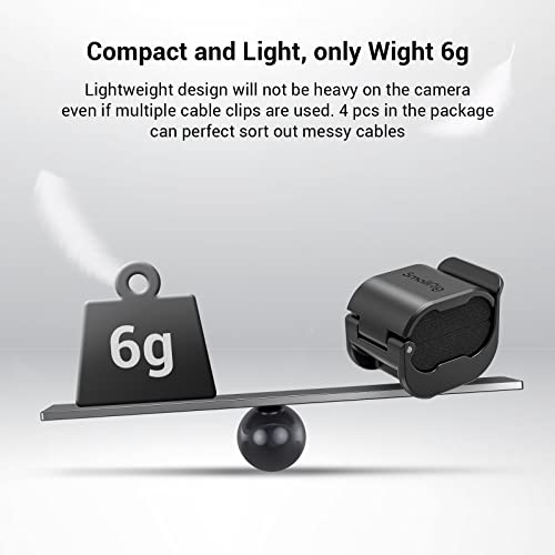 SmallRig Camera Cable Clamp (4 pcs) for HDMI / SDI / Microphone Cable, DSLR Camera Cable Lock Mount Support 2-7mm Cable - 3685