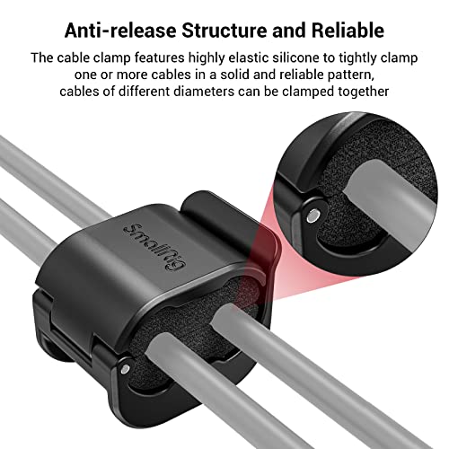 SmallRig Camera Cable Clamp (4 pcs) for HDMI / SDI / Microphone Cable, DSLR Camera Cable Lock Mount Support 2-7mm Cable - 3685