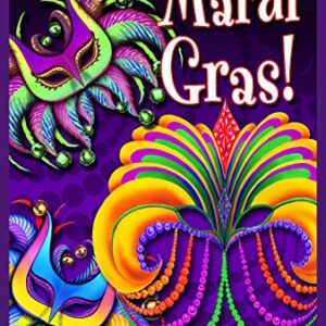 Toland Home Garden 102125 Happy Mardi Gras Mardi Gras Flag 28x40 Inch Double Sided Mardi Gras Garden Flag for Outdoor House party Flag Yard Decoration