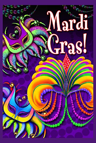 Toland Home Garden 102125 Happy Mardi Gras Mardi Gras Flag 28x40 Inch Double Sided Mardi Gras Garden Flag for Outdoor House party Flag Yard Decoration