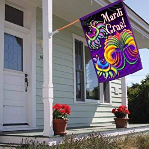 Toland Home Garden 102125 Happy Mardi Gras Mardi Gras Flag 28x40 Inch Double Sided Mardi Gras Garden Flag for Outdoor House party Flag Yard Decoration