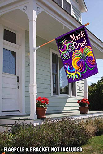 Toland Home Garden 102125 Happy Mardi Gras Mardi Gras Flag 28x40 Inch Double Sided Mardi Gras Garden Flag for Outdoor House party Flag Yard Decoration