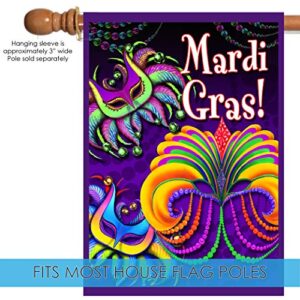 Toland Home Garden 102125 Happy Mardi Gras Mardi Gras Flag 28x40 Inch Double Sided Mardi Gras Garden Flag for Outdoor House party Flag Yard Decoration