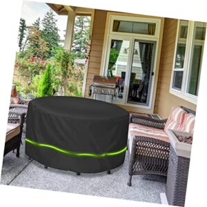 CLISPEED Cm Cloth Patio Anti-Fading Garden UV Fabric Reusable Oxford Household Cover Resistant Height Outdoor Accessories Protector for Furniture Black Wear-Resistant Foldable Round