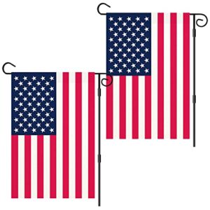 mingta 2 pack 4th of july american flags garden flags 12×18 double sided yard flags for outside seasonal outdoor decor vertical burlap decoration