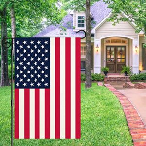 MingTa 2 Pack 4th of July American Flags Garden Flags 12x18 Double Sided Yard Flags for Outside Seasonal Outdoor Decor Vertical Burlap Decoration