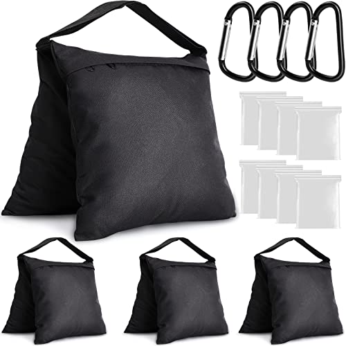 4 Packs Sandbags Weight Bags for Light Stand Photography Video Equipments, Heavy Duty Saddlebags for Backdrop Stand, Photo Tripod, Canopy, Pop up Tents, Umbrella Base, Fishing Chair, Picnic Table