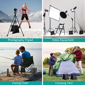 4 Packs Sandbags Weight Bags for Light Stand Photography Video Equipments, Heavy Duty Saddlebags for Backdrop Stand, Photo Tripod, Canopy, Pop up Tents, Umbrella Base, Fishing Chair, Picnic Table