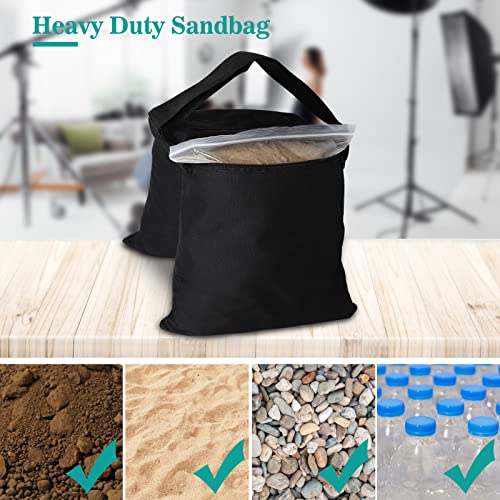 4 Packs Sandbags Weight Bags for Light Stand Photography Video Equipments, Heavy Duty Saddlebags for Backdrop Stand, Photo Tripod, Canopy, Pop up Tents, Umbrella Base, Fishing Chair, Picnic Table