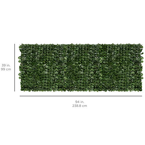 Best Choice Products Outdoor Garden 94x39-inch Artificial Faux Ivy Hedge Leaf and Vine Privacy Fence Wall Screen - Green