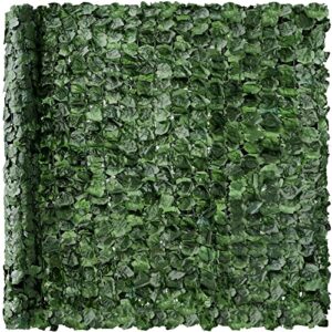 best choice products outdoor garden 94×39-inch artificial faux ivy hedge leaf and vine privacy fence wall screen – green