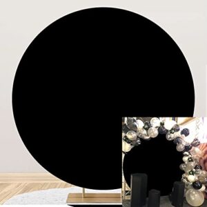 dashan pure black 7.2×7.2ft polyester round backdrop black theme photography background adult men boy anniversary party birthday party banquet activities decoration photo booth props banner supplies