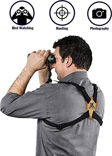 Trummul Binocular Harness Strap Best Chest Harness Strap for Hunters Photographers and Golfers (Black)