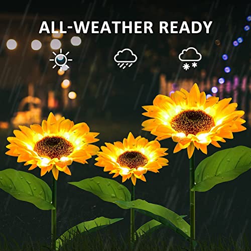 ZHUPIG Solar Solar Sunflower Lights Outdoor 2 Pack, Solar Garden Lights Landscape Pathway Lights Decorative Stake, Auto ON/Off, Waterproof LED Solar Powered Lights for Patio Lawn Garden Yard